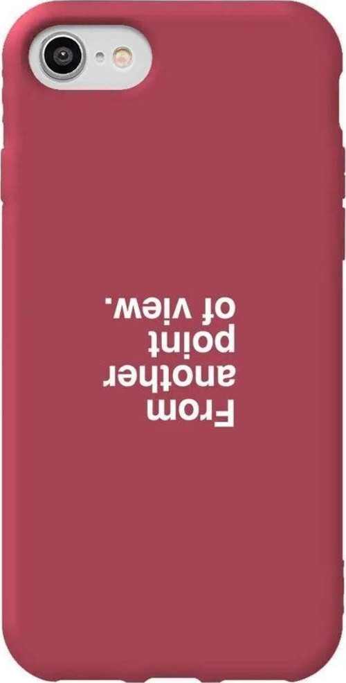 İphone 8 Bordo Renkli Silikon Telefon Kılıfı - Another Point