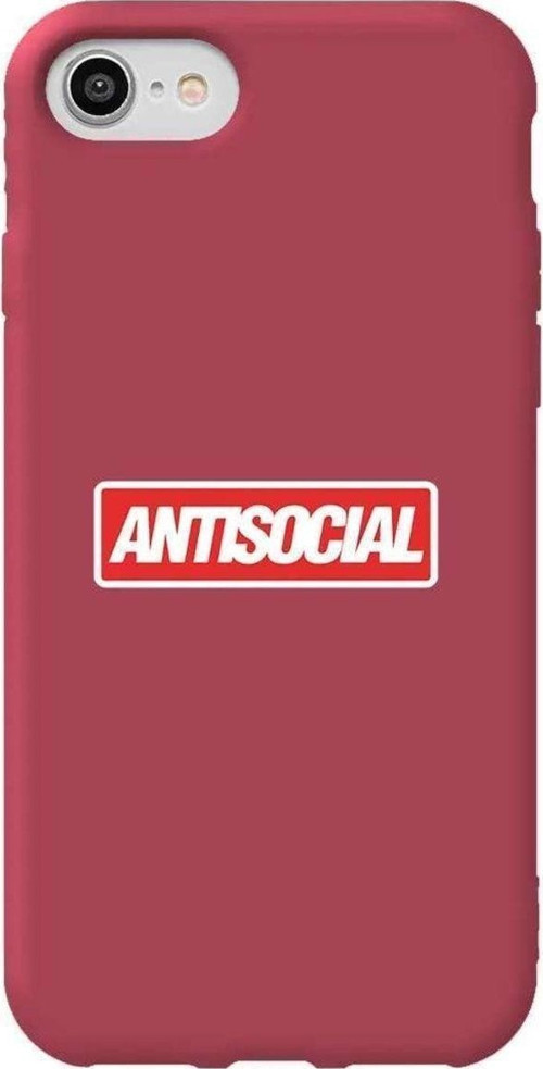 İphone 8 Bordo Renkli Silikon Telefon Kılıfı - Anti Sosyal