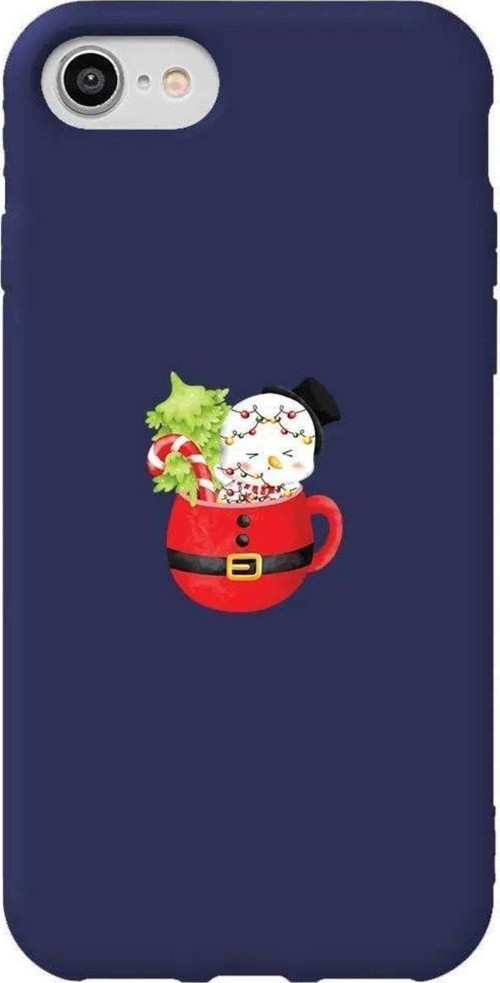 İphone 8 Lacivert Renkli Silikon Telefon Kılıfı - A Cup Of Xmas 7