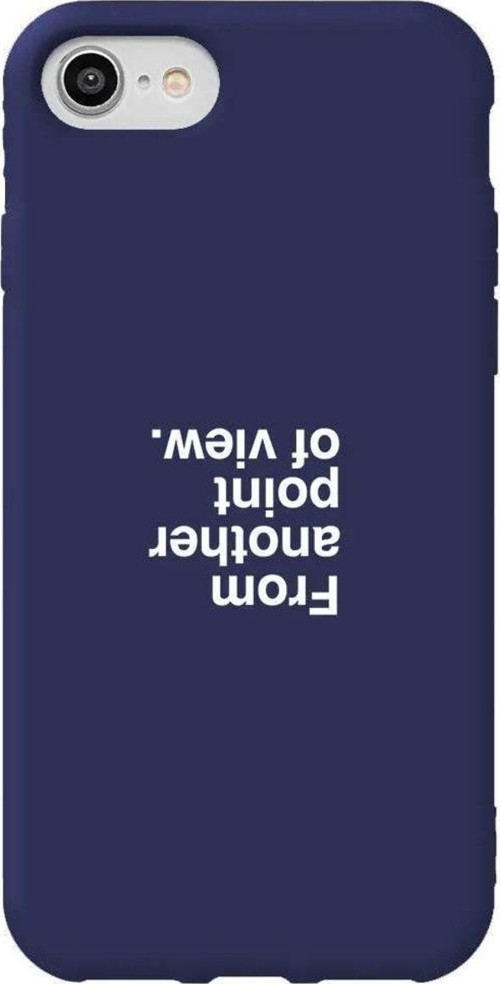 İphone 8 Lacivert Renkli Silikon Telefon Kılıfı - Another Point