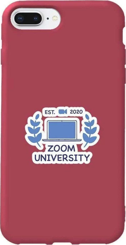 iphone 8 Plus Bordo Renkli Silikon Telefon Kılıfı - Zoom Üniversitesi