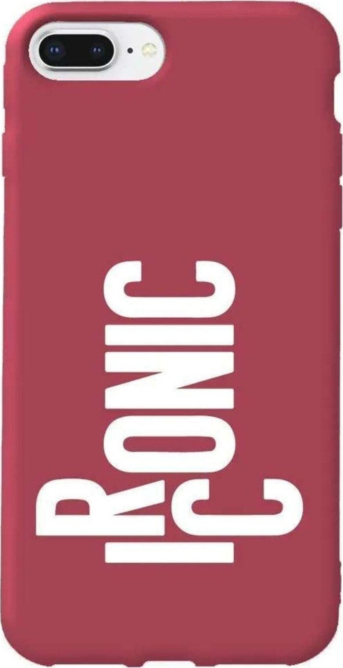 iphone 8 Plus Bordo Renkli Silikon Telefon Kılıfı - Ironic