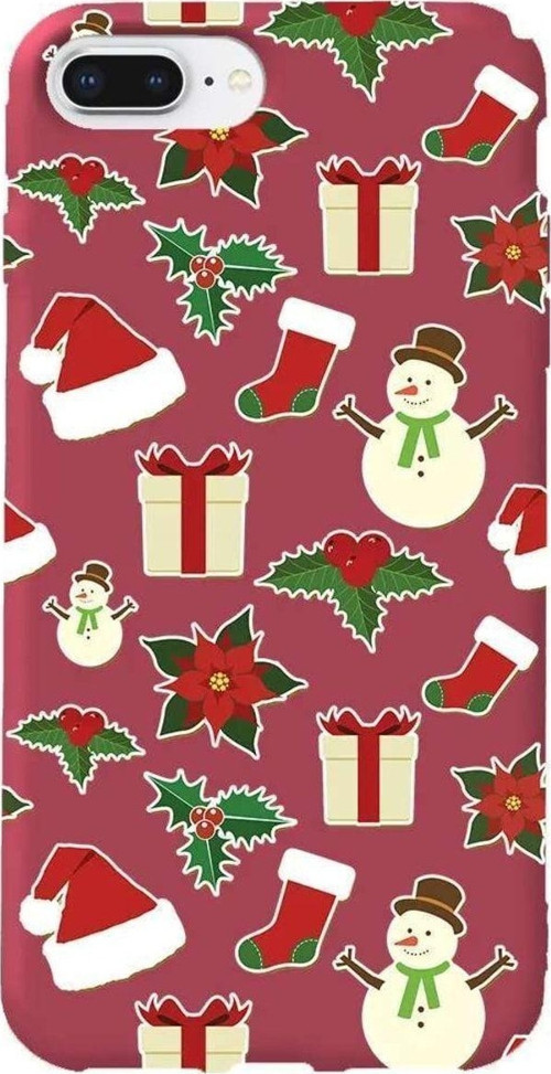 iphone 8 Plus Bordo Renkli Silikon Telefon Kılıfı - Just Xmas