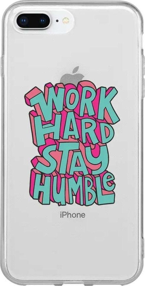 iphone 8 Plus Seffaf Telefon Kılıfı - Work Hard