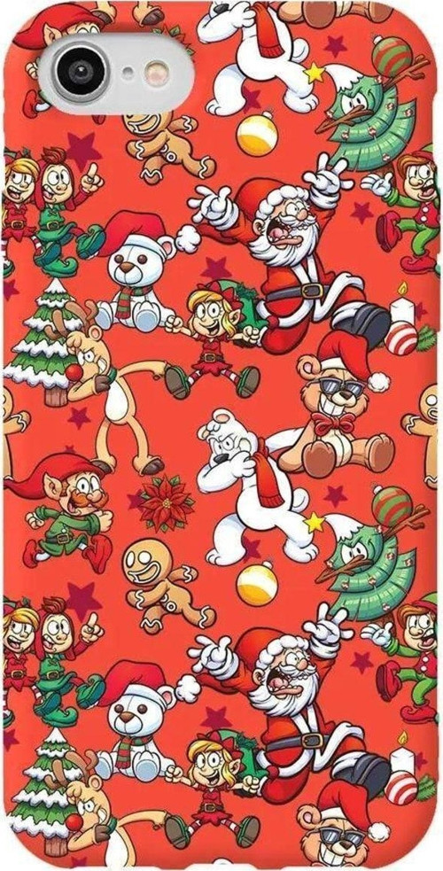 İphone 8 Turuncu Renkli Silikon Telefon Kılıfı - Xmas Monsters