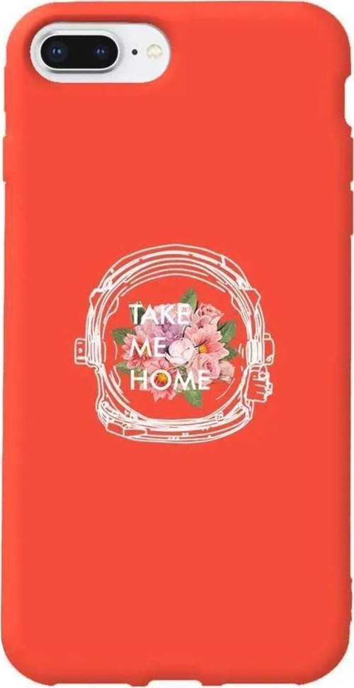 iphone 8 Plus Turuncu Renkli Silikon Telefon Kılıfı - Take Me Home