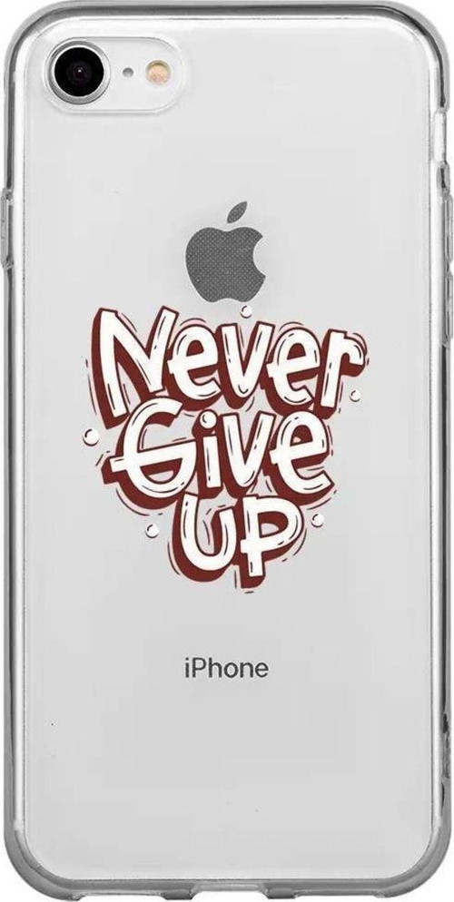 İphone 8 Seffaf Telefon Kılıfı - Never Give Up