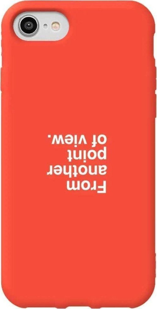 İphone 8 Turuncu Renkli Silikon Telefon Kılıfı - Another Point