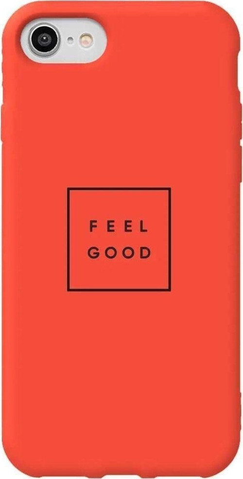 İphone 8 Turuncu Renkli Silikon Telefon Kılıfı - Feel Good