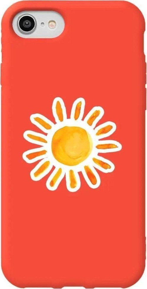 İphone 8 Turuncu Renkli Silikon Telefon Kılıfı - Günes