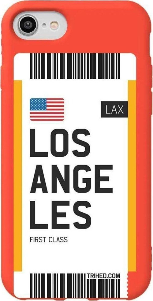 İphone 8 Turuncu Renkli Silikon Telefon Kılıfı - Los Angeles Bileti