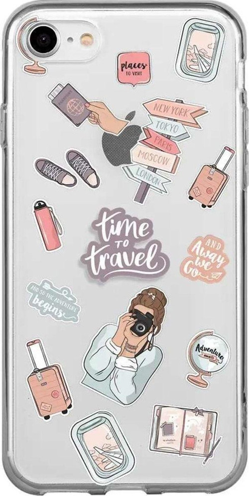 iphone Se 2020 Seffaf Telefon Kılıfı - Time Travel