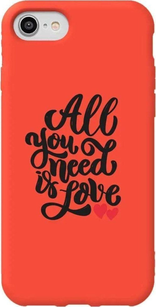 iphone Se 2020 Turuncu Renkli Silikon Telefon Kılıfı - You Need Love