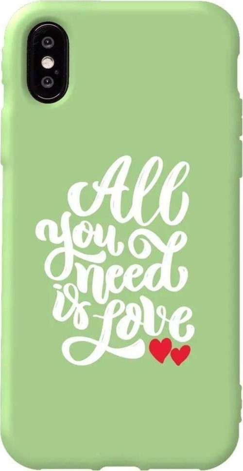 İphone X Açik Yesil Renkli Silikon Telefon Kılıfı - Need Love