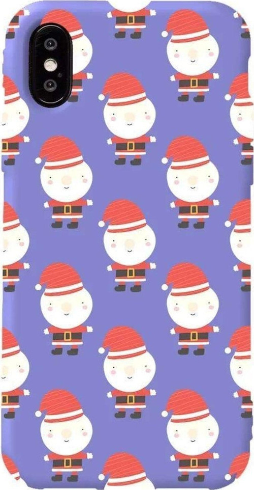 İphone X Lila Renkli Silikon Telefon Kılıfı - Cartoon Claus