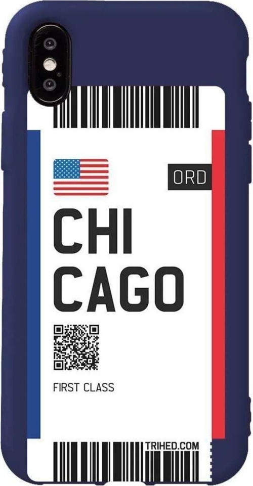İphone X Lacivert Renkli Silikon Telefon Kılıfı - Chicago Bileti