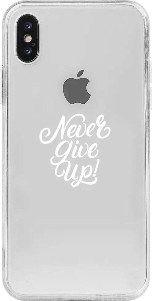 İphone X Seffaf Telefon Kılıfı - Never Give Up 3