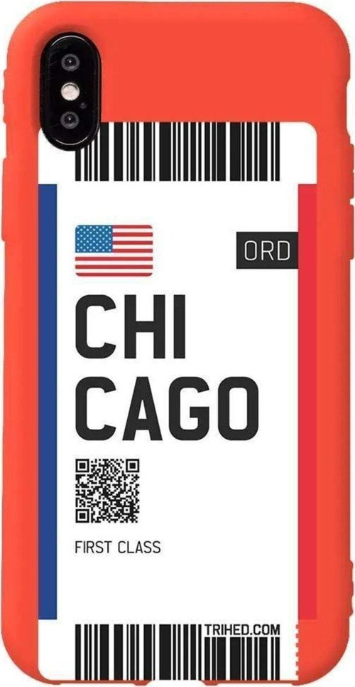 İphone X Turuncu Renkli Silikon Telefon Kılıfı - Chicago Bileti