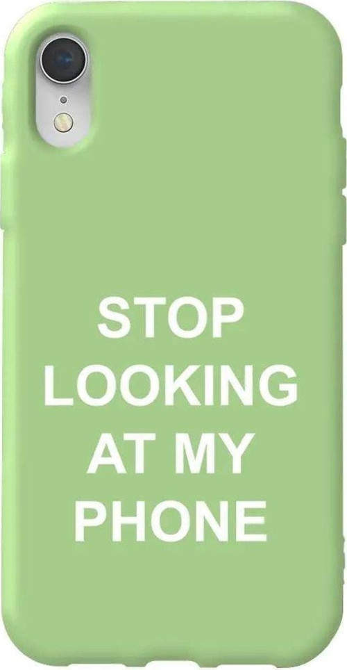 İphone XR Açık Yeşil Renkli Silikon Telefon Kılıfı - Stop Looking