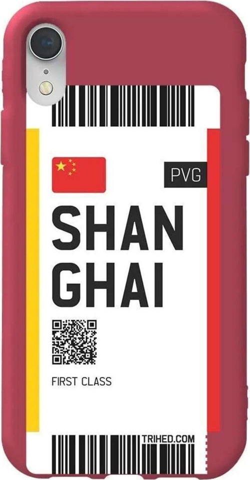 İphone XR Bordo Renkli Silikon Telefon Kılıfı - Shanghai Bileti