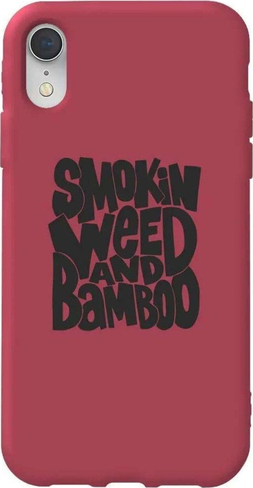 İphone XR Bordo Renkli Silikon Telefon Kılıfı - Smokin Weed