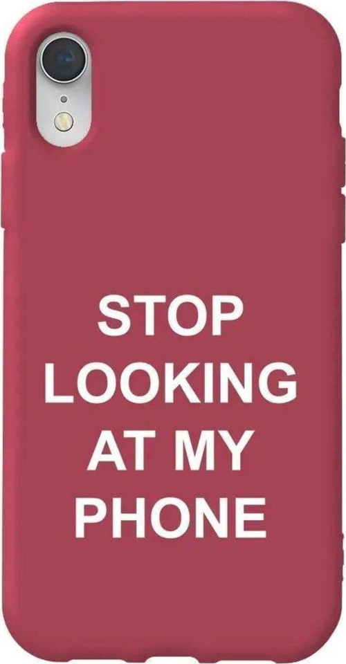 İphone XR Bordo Renkli Silikon Telefon Kılıfı - Stop Looking