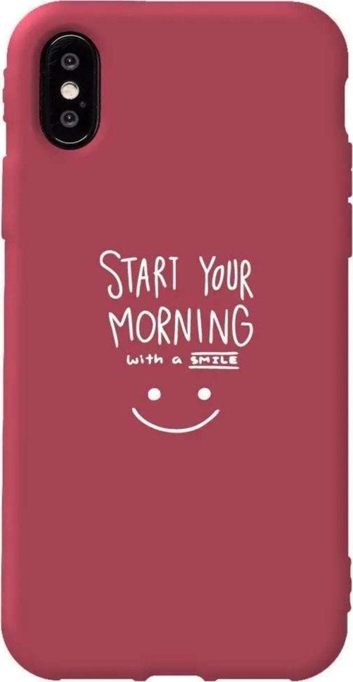 İphone XS Bordo Renkli Silikon Telefon Kılıfı - Morning