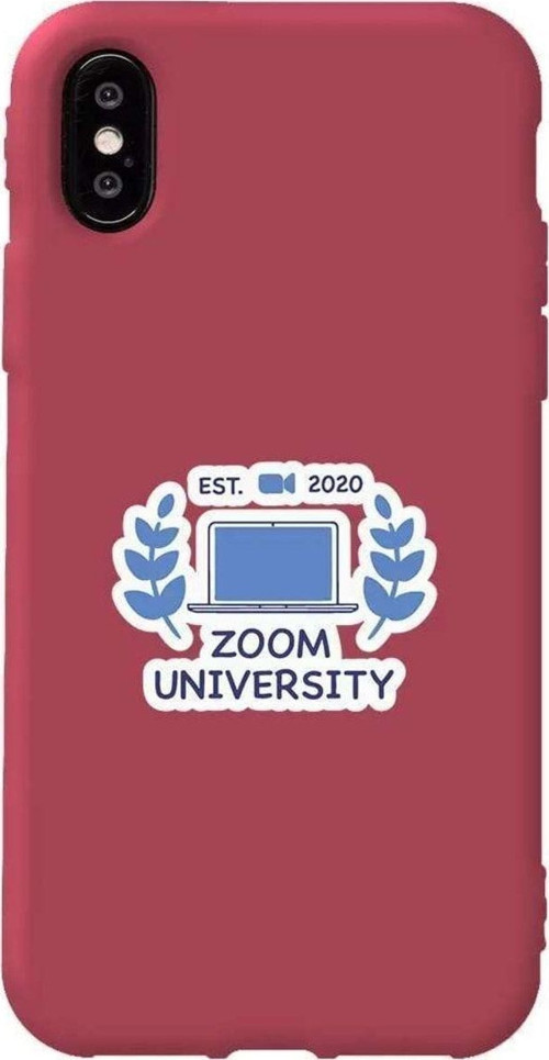 İphone XS Bordo Renkli Silikon Telefon Kılıfı - Zoom Üniversitesi