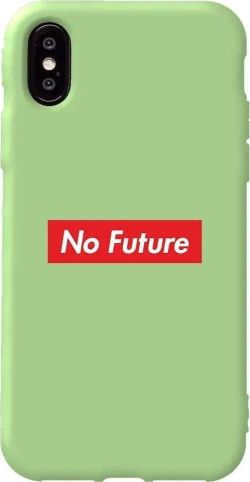İphone XS Açik Yesil Renkli Silikon Telefon Kılıfı - No Future