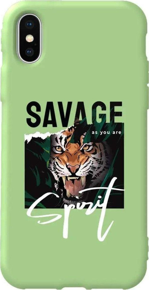 İphone XS Max Açik Yesil Renkli Silikon Telefon Kılıfı - Savage 2