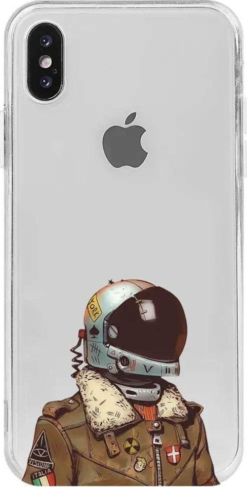İphone XS Max Seffaf Telefon Kılıfı - Motorcycle Man