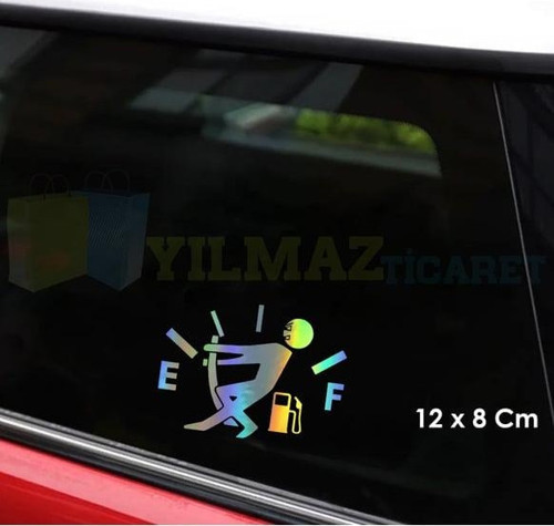 Araba Yakıt Deposu Hologram Oto Sticker 12 x 8