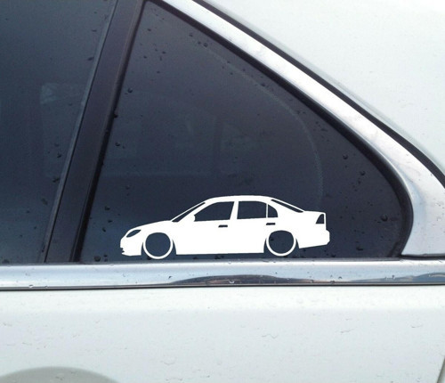 Basık Oto Stickeri 2 Adet Beyaz