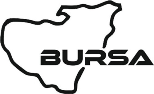 Bursa İl Haritası Oto Cam Sticker 14 x 8 Cm