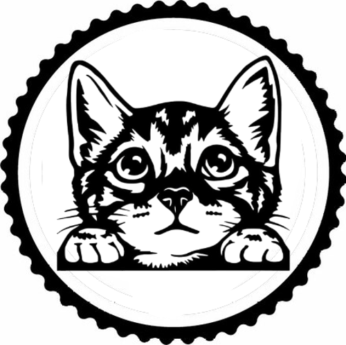 Camdan Bakan Kedi Tasarım Sticker 10 x 10 cm