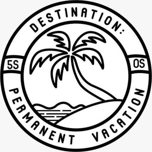 Devamlı Tatil (Duvar-Tekne-Vitrin-Dekor) Sticker 40 x 40 cm
