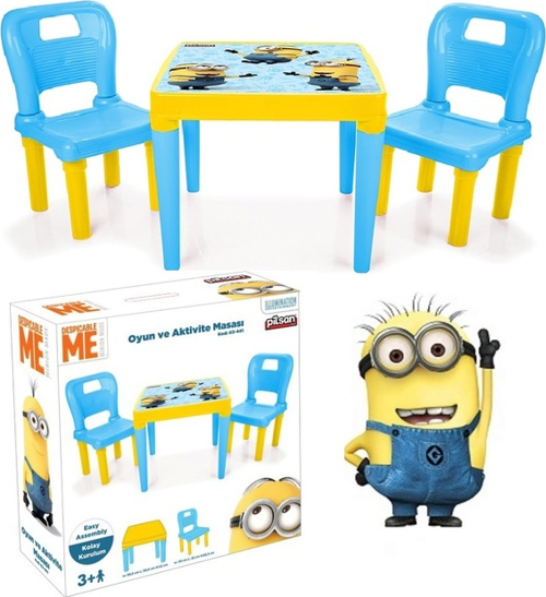 Minions 2'li Sandalyeli Oyun ve Aktivite Çalışma Masası