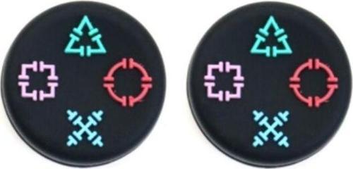 Geo Dizayn Desenli Sony Ps5/Ps4/Ps3 Uyumlu Analog Koruyucu Silikon Pad