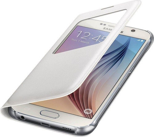 Samsung Galaxy S6 Orjinal Uyku Modlu Pencereli Deri Kılıf