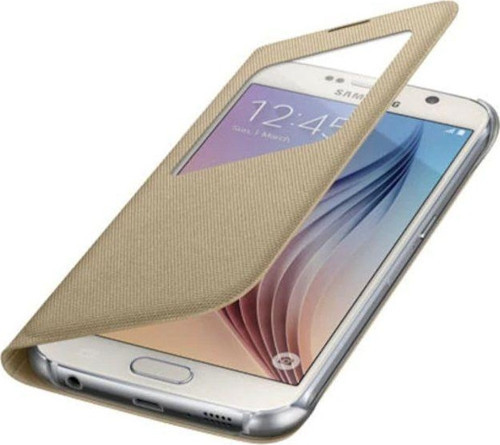 Samsung Galaxy S6 Uyku Modlu Pencereli Fabric Kılıf