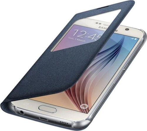 Samsung Galaxy S6 Uyku Modlu Pencereli Fabric Kılıf