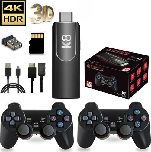 K8 4K Hdmi 10000+ Oyunlu Çift Kol 3D Retro Arcade Oyun Konsolu