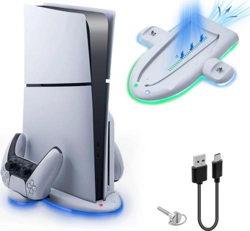 Tp5-3528 Ps5 Slim Rgb Işıklı Multi Fonksiyon Soğutma Ve Şarj Ünitesi