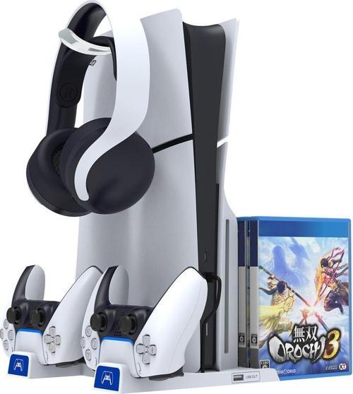 İpega  Ps5 Slim Dijital/Ps5 Uyumlu Multifonksiyonel Cd Raflı Şarj Istasyonlu Fanlı Soğutucu Stand