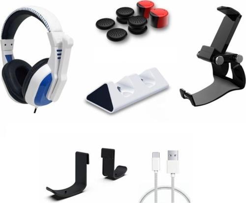 12'Li Playstation 5 Kablo Stand Şarj Kulaklık Askı Analog Set