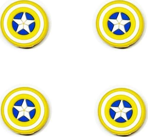 Desenli Sony Ps5/Ps4/Ps3 Analog Koruyucu Silikon Pad-Kaptan Amerika