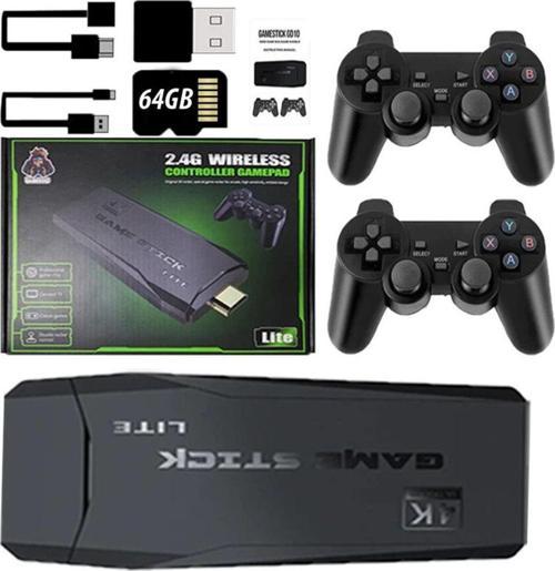 M8 Plus Mini Hdmı 4K 2.4G 64Gb Kablosuz Gb/Gba/Gbc Çift Kollu Tv Oyun Konsolu U-Lite