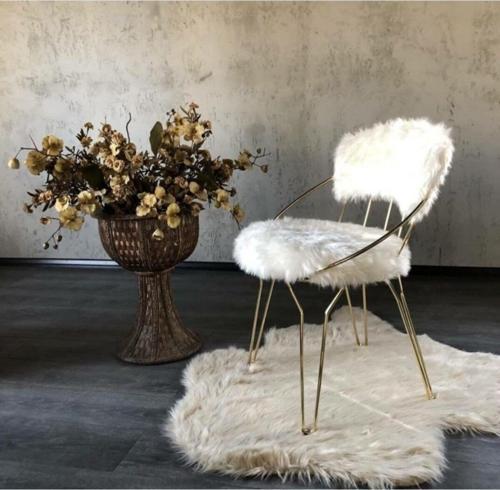 Istanbul Peluş Krem Sandalye