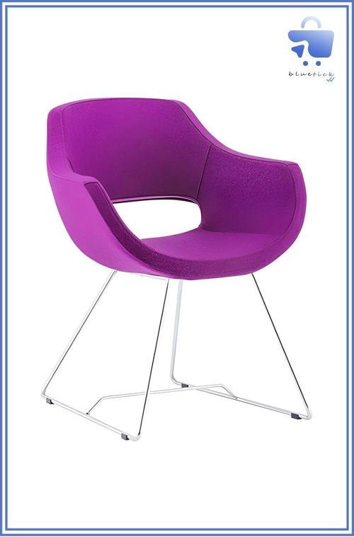 Ultra Krom Metal Ayak Poliüretan Sünger Yeşil Kaşe Kumaş Rahat Ofis Bekleme Sandalyesi