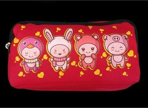 Ikili Çift Gözlü Kalem Çantası Kalemlik Kız